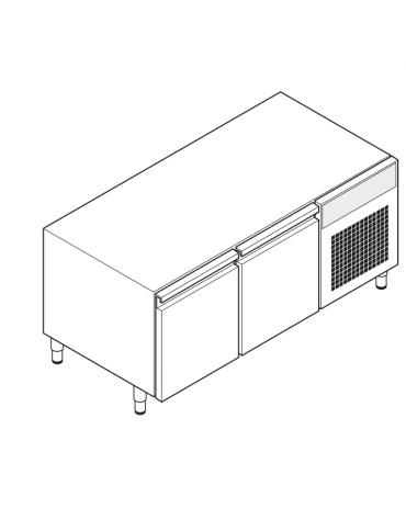 Base refrigerata GN 1/1 in acciaio inox AISI 304, 2 porte - Range temp. -2÷8 °C - 130 lt - cm 120x65x62h
