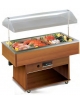 Carrello refrigerato per pesce in legno - Con sollevamento manuale della cupola - cm 142,2x74,5x147,4h