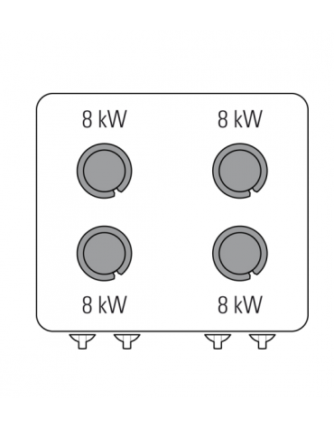 Cucina a gas 4 fuochi, forno a gas GN 2/1, fuochi aperti 4x8kw - cam. forno cm 57,5x65x30 - cm 80x90x90h