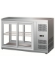 Vetrina refrigerata ventilata da banco +2° +8°C a 2 piani con vetri dritti e con porte scorrevoli - cm 91x51,5x55,5h