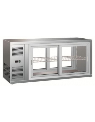 Vetrina refrigerata ventilata con porte scorrevoli da cm. 131x51,5x55,5h