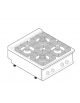 Cucina a gas 4 fuochi da banco, acciaio Inox, potenza fuochi 2x5,5kw + 2x9kw - cm 80x90x28h
