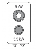 Cucina a gas 2 fuochi su vano aperto, potenza fuochi 1x5,5kw + 1x9kw - cm 40x90x90h