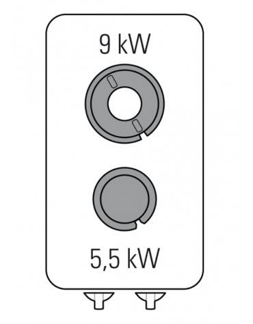 Cucina a gas 2 fuochi su vano aperto, potenza fuochi 1x5,5kw + 1x9kw - cm 40x90x90h