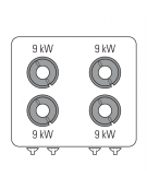 Cucina a gas 4 fuochi su vano aperto, potenza fuochi 4x9kw - cm 80x90x90h