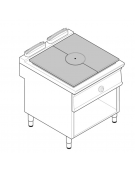 Tuttopiastra a gas su vano aperto, 1 bruciatore cm 76,6x68,3 - potenza 11 Kw - cm 80x90x90h