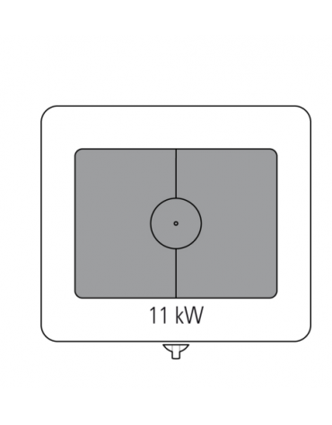 Tuttopiastra a gas su vano aperto, 1 bruciatore cm 76,6x68,3 - potenza 11 Kw - cm 80x90x90h