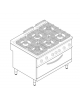 Cucina a gas 6 fuochi, forno a gas Full size, fuochi aperti 4x5,5kw + 2x9kw - cam. forno cm 92,5x63x30 - cm 120x90x90h
