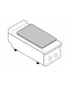 Piano di cottura tuttopiastra elettrico trifase-7kw cm 37,4x72 - cm 40x90x28h