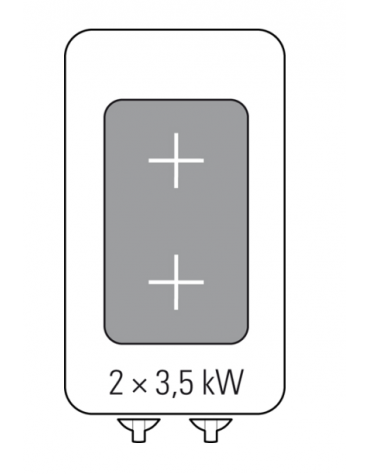 Piano di cottura tuttopiastra elettrico trifase-7kw cm 37,4x72 - cm 40x90x28h