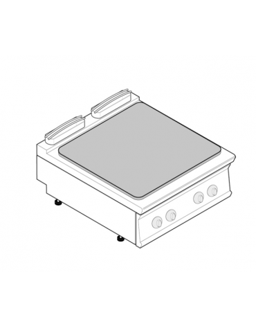 Piano di cottura tuttopiastra elettrico trifase-14kw cm 77x68,4 - cm 80x90x28h