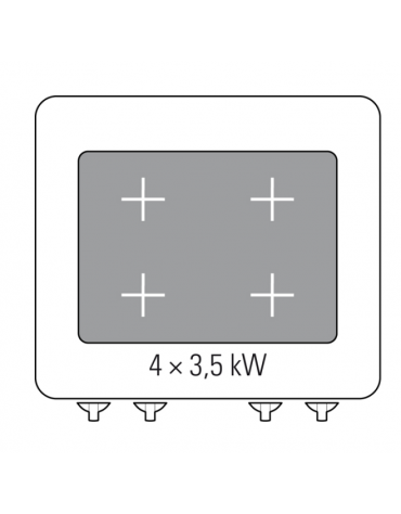 Piano di cottura tuttopiastra elettrico trifase-14kw cm 77x68,4 - cm 80x90x28h