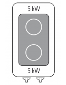 Piano cottura elettrico ad induzione da banco in acciaio inox, 2 zone di cottura - potenza totale 10Kw trifase  - cm 40x90x28h