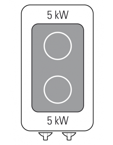 Piano cottura elettrico ad induzione da banco in acciaio inox, 2 zone di cottura - potenza totale 10Kw trifase  - cm 40x90x28h