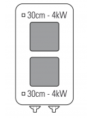 Cucina elettrica trifase-8kw  su vano aperto, 2 piastre quadre cm 30x30 - dim tot. cm 40x90x90h