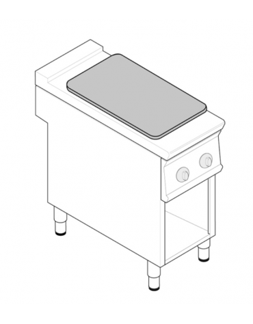 Tuttapiastra elettico trifase-7kw su vano aperto, piastra cm 37,4x72 - cm 40x90x90h