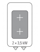 Tuttapiastra elettico trifase-7kw su vano aperto, piastra cm 37,4x72 - cm 40x90x90h