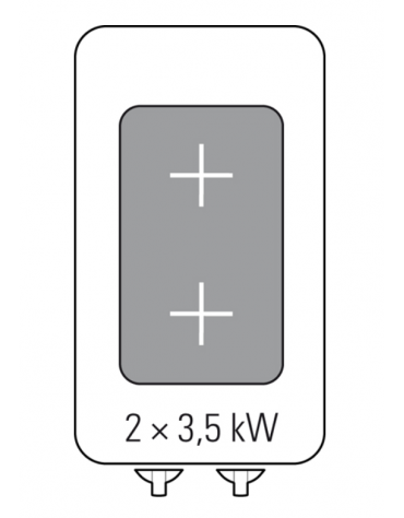 Tuttapiastra elettico trifase-7kw su vano aperto, piastra cm 37,4x72 - cm 40x90x90h