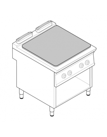 Tuttapiastra elettico trifase-14kw su vano aperto, piastra cm 77x68,4 - cm 80x90x90h