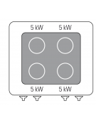 Piano di cottura ad induzione trifase-20kw su vano aperto cm 73x57,4x39,5h, 2 piani di cottura - cm 80x90x90h