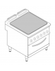 Cucina tuttapiastra elettrica cm 77x68,4, trifase -19,3 kw,  su forno elet. GN2/1 camera cm 57,5x65x30 - cm 80x90x90h