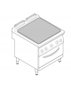 Cucina  tuttopiastra elettrica cm 77x68,4, trifase - 19 kw,  su forno elet. vent. GN1/1 camera cm 57,5x51,5x30 - cm 80x90x90h