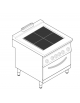 Cucina elettica trifase -17,3 kw, 4 piastre quadre basculanti 30x30, con forno elettrico - cm 80x90x90h