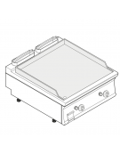 Fry top a gas da banco, 16 kw, piastra liscia, consumo gas 1,69 m³/h - sup. di cottura cm 74,9x69,8  - cm 80x90x28h