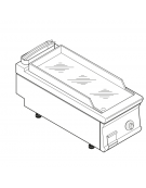 Fry top elett. trifase-6kw da banco, piastra liscia cromata, r. temp. 50÷320 °C - sup. di cottura cm 34,9x69,8  - dim. 40x90x28h