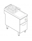 Friggitrice elettrica su mobile trifase-16,5kw - 1 vasca con resistenze rotanti 17Lt. - cm 40x90x90h