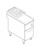 Friggitrice elettrica su mobile trifase - potenza totale 20kw - 1 vasca con resistenze rotanti 21Lt. - cm 40x90x90h