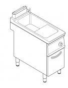 Cuocipasta elettrico trifase-9kw, in acciaio in acciaio inox AISI 316, 1 vasca da 40 litri di capacità - cm 40x90x90h