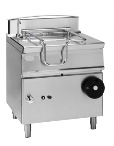 Brasiera a gas ribaltabile manuale con vasca inox, 1 vasca cm 110x61x22,5h con capacità 120lt - cm 120x90x90h