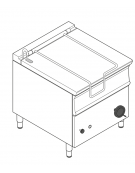 Brasiera basculante Lt 80 elettrica - 1 vasca inox cm 69,8x56,4x20, ribaltamento manuale - trifase Kw 10 - cm 80x90x90h