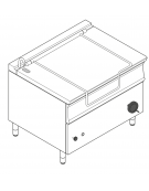 Brasiera basculante Lt 120 elettrica - 1 vasca inox cm 109,8x56,4x20, ribaltamento manuale - trifase Kw 15 - cm 120x90x90h