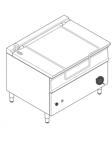 Brasiera basculante Lt 120 elettrica - 1 vasca inox cm 109,8x56,4x20, ribaltamento manuale - trifase Kw 15 - cm 120x90x90h