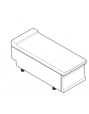 Piano di lavoro neutro da banco, in acciaio inox AISI 304 - senza cassetto - cm 40x90x28h
