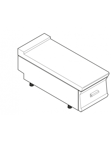 Piano di lavoro neutro da banco, in acciaio inox AISI 304 - con 1 cassetto GN1/1 - cm 40x90x28h