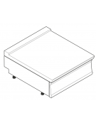 Piano di lavoro neutro da banco, in acciaio inox AISI 304 - senza cassetto - cm 80x90x28h