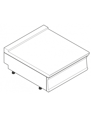 Piano di lavoro neutro da banco, in acciaio inox AISI 304 - senza cassetto - cm 80x90x28h