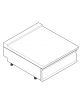Piano di lavoro in acciaio inox con piano rinforzato ed accessoriabile con tagliere in plastica, senza cassetto - cm 80x90x28h