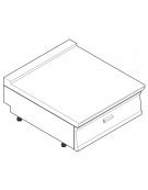 Piano di lavoro neutro da banco, in acciaio inox AISI 304 - con 1 cassetto GN1/1 - cm 80x90x28h