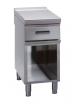 Piano di lavoro in acciaio inox con piano rinforzato, con cassetto su vano aperto cm 33x76,1x39,5h - dim tot. cm 40x90x90h
