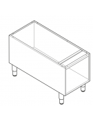 Vano neutro in acciaio inox AISI 304, senza porta e senza cassetto, vano cm 33x76,1x39,5h - dimensioni totali cm 40x76,5x57h