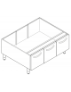Vano neutro con 3 porte, senza cassetto, cm vano 113x76,1x39,5h - dim. tot. 120x76,5x57h