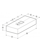 Cappa professionale centrale cubica inox con filtri a labirinto per cucine professionali cm 300x120x45h