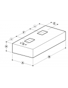 Cappa professionale centrale cubica inox con filtri a labirinto per cucine professionali cm 320x180x45h