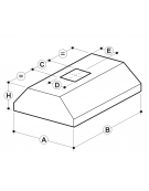 Cappa centrale con filtri a labirinto inox, completamente saldata e con illuminazione ad incasso cm 120x120x45h