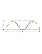 Cappa centrale con filtri a labirinto inox, completamente saldata e con illuminazione ad incasso cm 120x120x45h