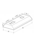 Cappa centrale con filtri a labirinto inox, completamente saldata e con illuminazione ad incasso cm 320x150x45h